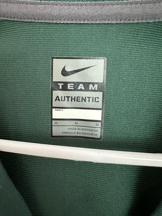 Nike Green Team Authentic Jersey with Gray Trim - Picture 2 of 3